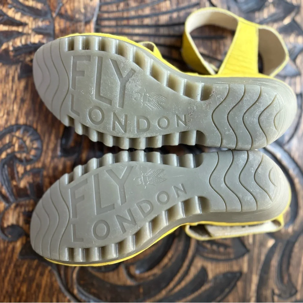 Fly London Lemon Yellow Sandals - Picture 3 of 3